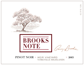 Wine Label: Brooks Note 2021 Pinot Noir Petaluma Gap Sonoma County THUMBNAIL