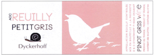 Wine Label: Dom Dykerhoff 2019 Petit Gris Rose (Reuilly, France, Loire Valley) LARGE