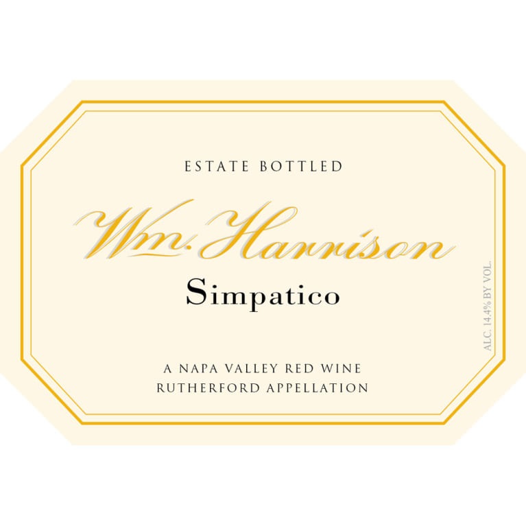 Wine Label: Wm Harrison 2019 Simpatico, Bordeaux Blend, Rutherford, Napa Valley THUMBNAIL