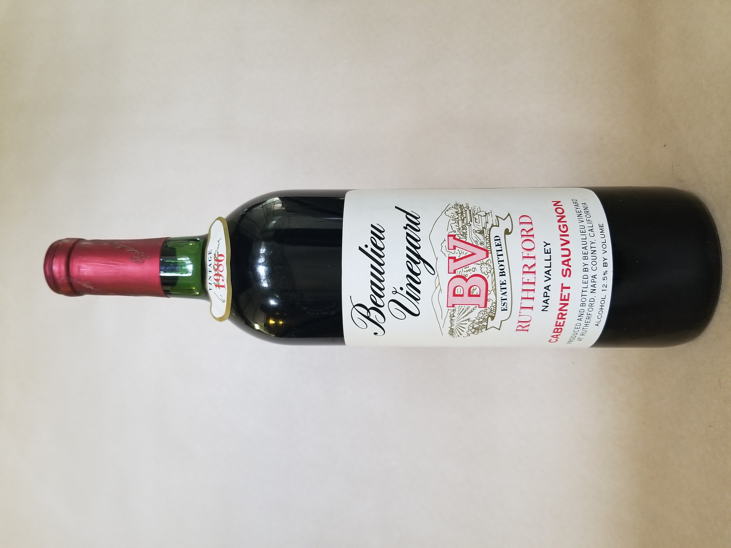 Rare Wine: Beaulieu Vineyard BV Rutherford Cabernet Sauvignon, Napa Valley, USA 1986 THUMBNAIL
