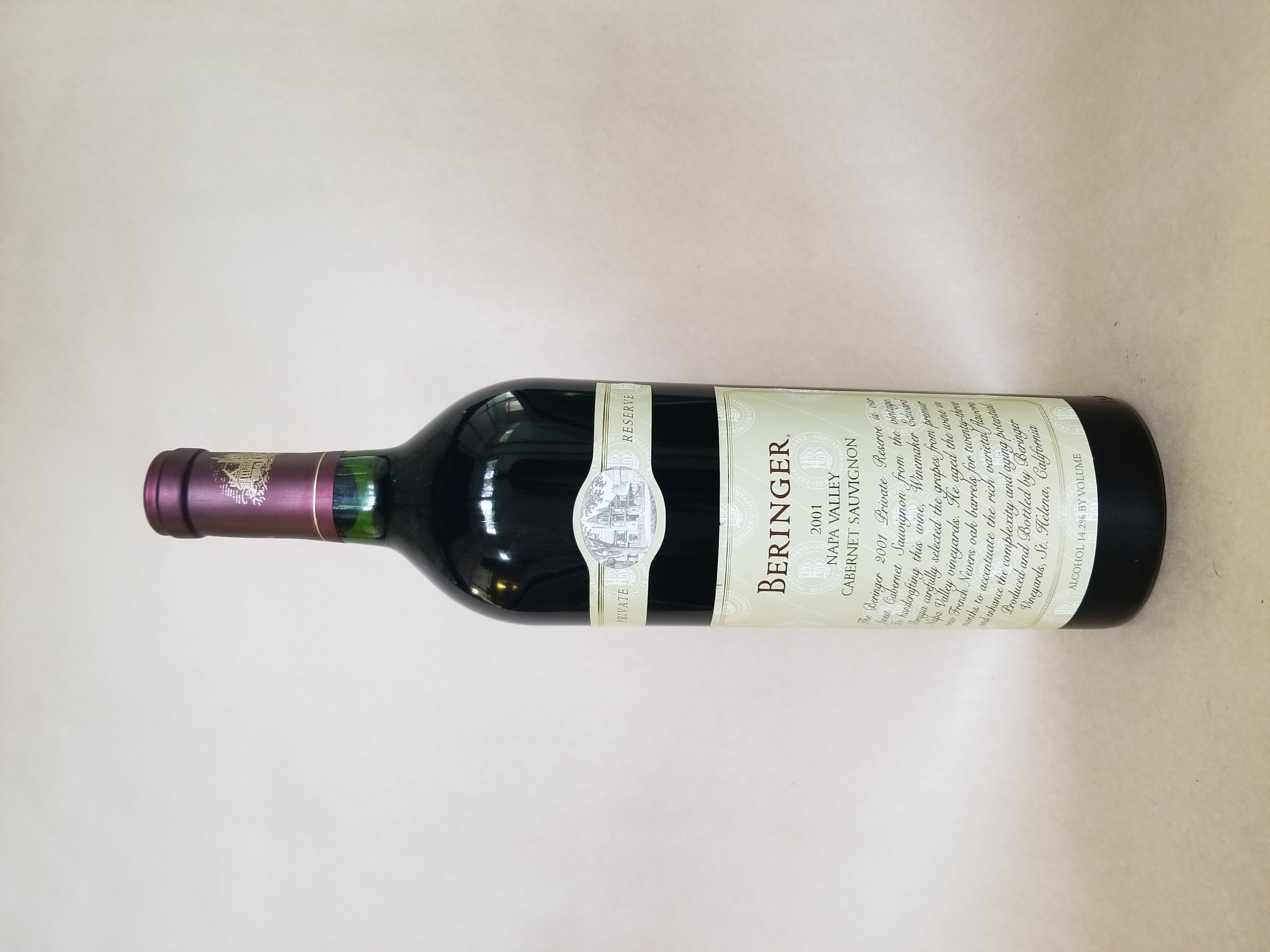 Rare Wine: Beringer Vineyards Private Reserve Cabernet Sauvignon, Napa Valley, USA 2001 THUMBNAIL