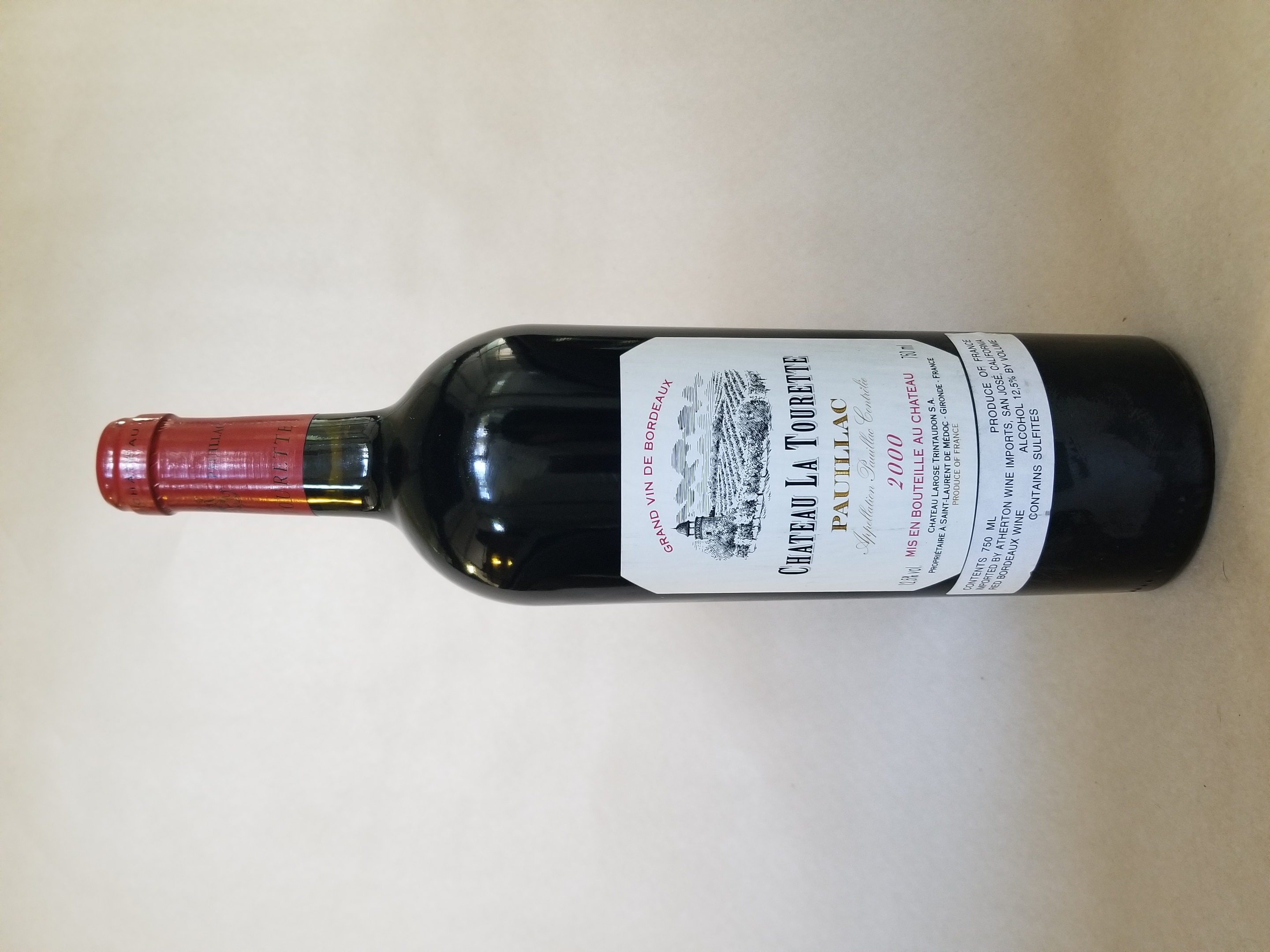 Rare Wine: Chateau La Tourette, Pauillac, Bordeaux France 2000 LARGE