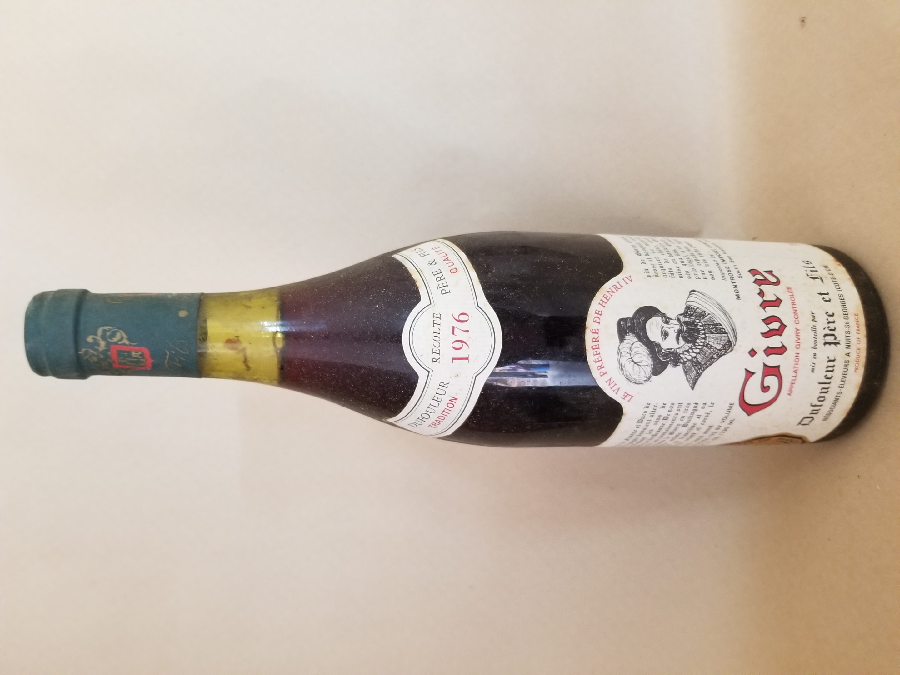 Rare Wine: Dufouleur Pere & Fils Gevrey-Chambertin, Cote de Nuits, France 1976 THUMBNAIL