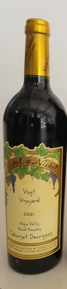 Rare Wine Bottle: 2001 Nickel & Nickel Cabernet Sauvignon, Vogt Vineyard, Howell Mountain THUMBNAIL