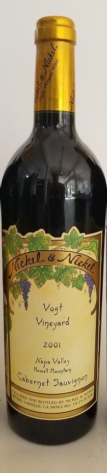 Rare Wine Bottle: 2001 Nickel & Nickel Cabernet Sauvignon, Vogt Vineyard, Howell Mountain LARGE