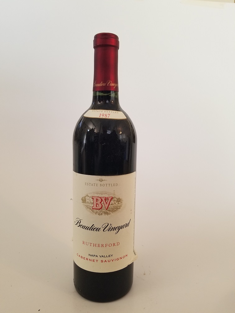 Rare Wine Bottle: 1987 Beaulieu Vineyard BV Rutherford Cabernet Sauvignon, Napa Valley, USA LARGE