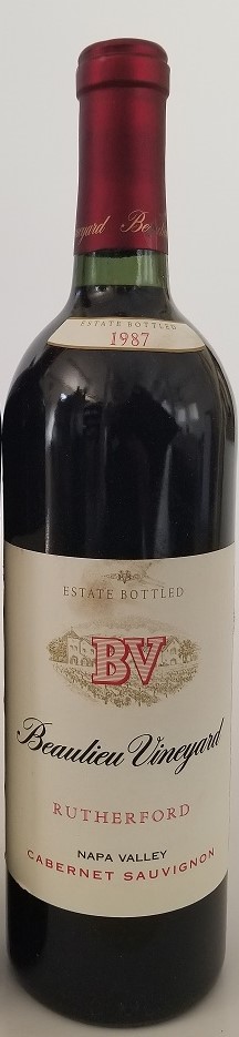 Rare Wine Bottle: 1987 Beaulieu Vineyard BV Rutherford Cabernet Sauvignon, Napa Valley, USA THUMBNAIL