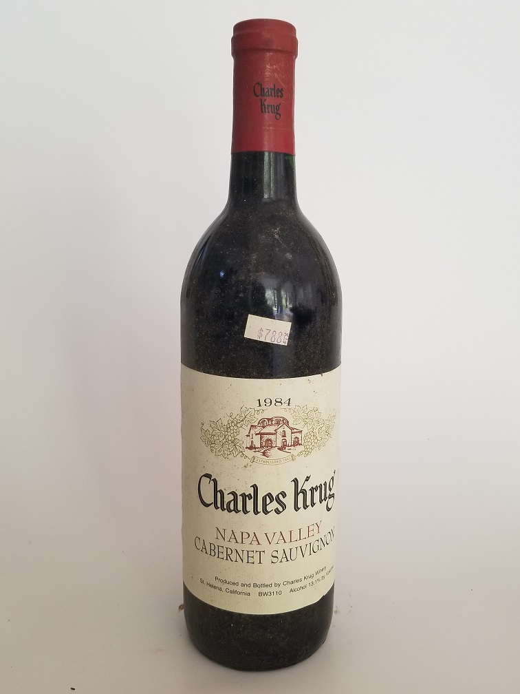 Rare Wine Bottle: 1984 Charles Krug Peter Mondavi Family Cabernet Sauvignon, Napa Valley, USA LARGE