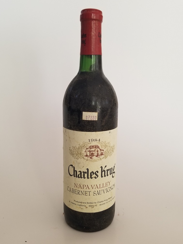 Rare Wine Bottle: 1984 Charles Krug Peter Mondavi Family Cabernet Sauvignon, Napa Valley, USA LARGE
