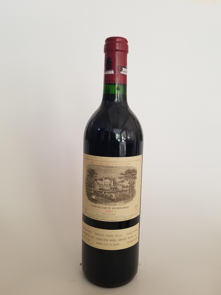 Rare Wine Bottle: 1993 Chateau Lafite Rothschild, Pauillac, France LARGE