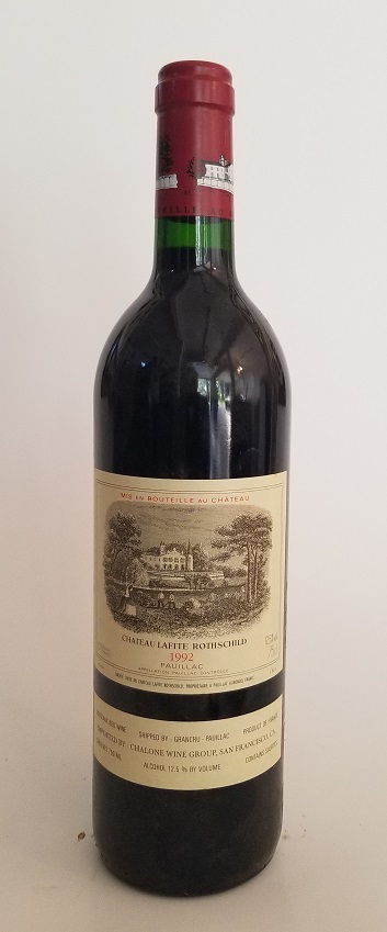 Rare Wine Bottle: 1992 Chateau Lafite Rothschild, Pauillac, France LARGE