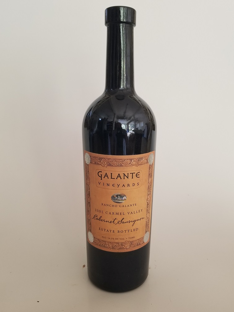 Rare Wine Bottle: 2001 Galante Vineyards Rancho Galante Cabernet Sauvignon, Carmel Valley, USA LARGE
