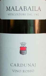 Wine Label: Malabaila 2018 "Cardunaj" Vini Rosso (100% Brachetto of Piemonte, Italy) THUMBNAIL