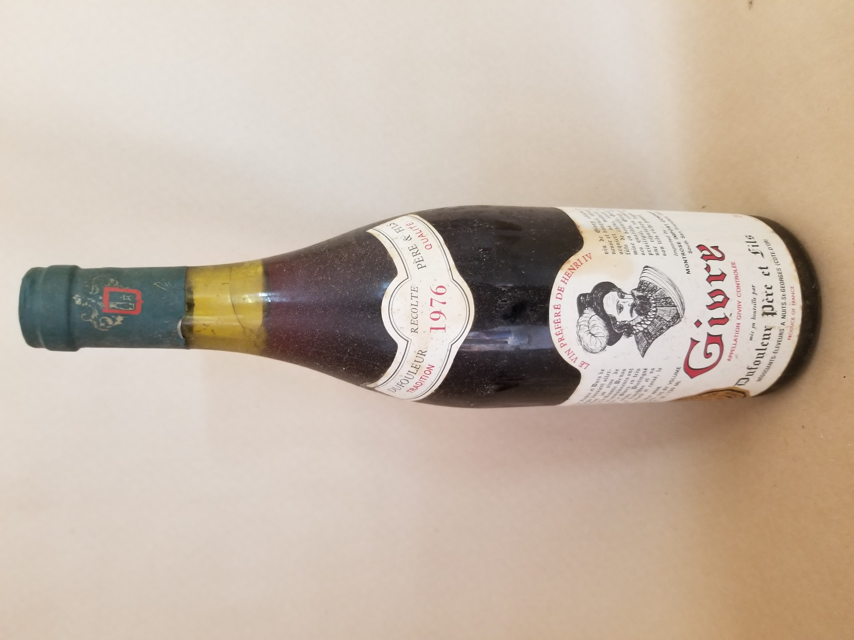 Rare Wine: Dufouleur Pere & Fils Gevrey-Chambertin, Cote de Nuits, France 1976 THUMBNAIL
