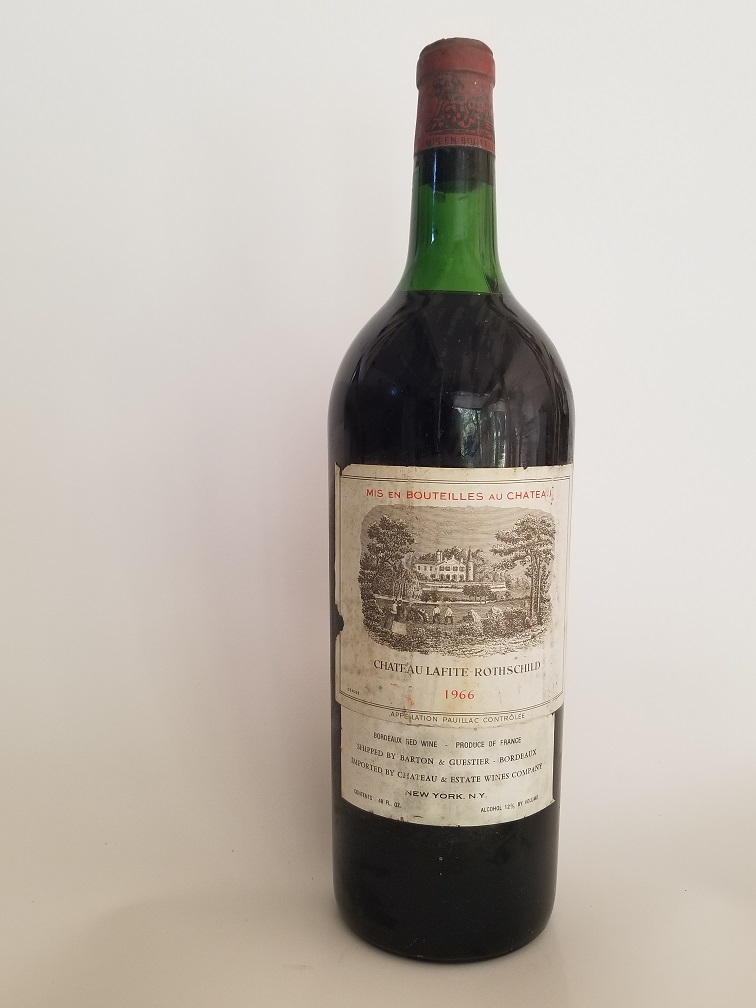 Rare Wine Bottle: 1966 Chateau Lafite Rothschild, 1.5L, Pauillac, France LARGE