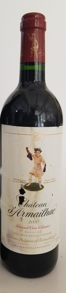 Rare Wine Bottle: 2000 Baron Philippe de Rothschild Chateau d'Armailhac THUMBNAIL