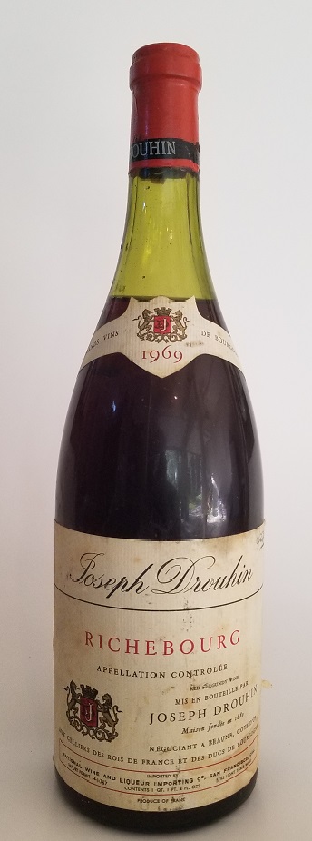 Rare Wine Bottle: 1969 Joseph Drouhin Richebourg Grand Cru, 1.5L, Vosne-Romanee, France Burgundy THUMBNAIL