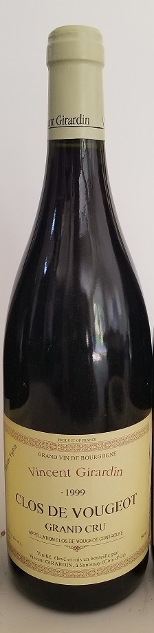 Rare Wine Bottle: 1999 Vincent Girardin Clos de Vougeot Grand Cru, Cote de Nuits, France THUMBNAIL
