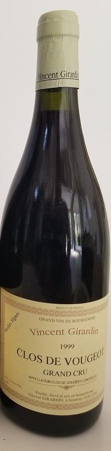 Rare Wine Bottle: 1999 Vincent Girardin Clos de Vougeot Grand Cru, Cote de Nuits, France THUMBNAIL