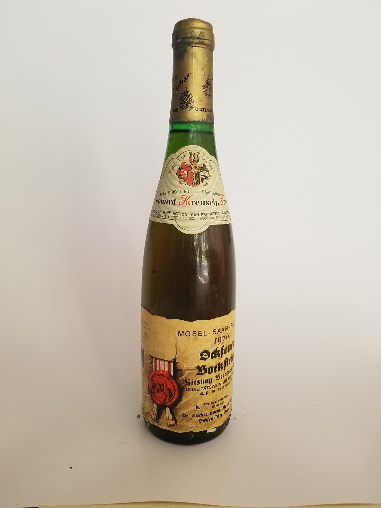 Rare Wine Bottle: 1976 Leonard Kreusch Estate Bottled Riesling Beerenauslese, Rheinhessen, Germany THUMBNAIL