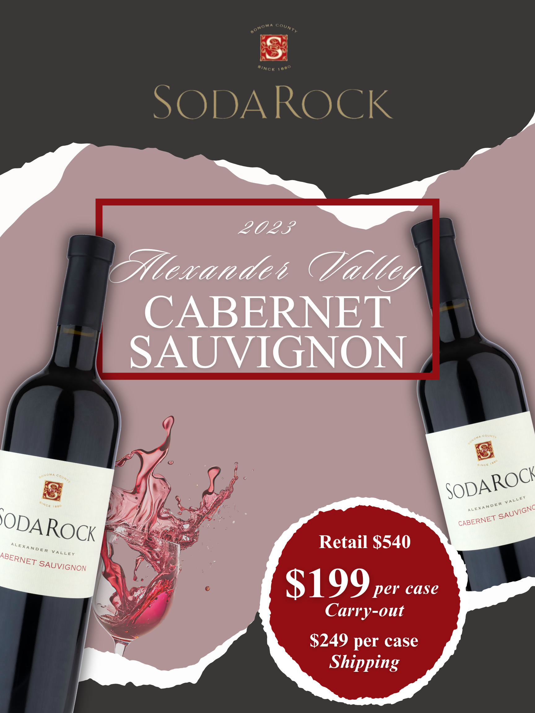 $249 Alexander Valley Cab Pre-Sale Case LARGE
