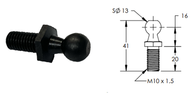 13mm Ball Stud - (M10X1.5) LARGE