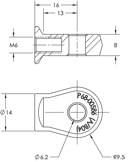 P68-00586 End Fitting LARGE