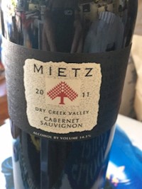 Mietz Cellars Cabernet Sauvignon 2015 MAIN