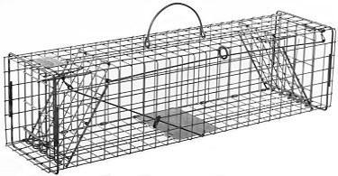 Squirrel / Muskrat / Mink Galvanized Metal Live Animal Trap with 1 x 1 Wire Grid & Two Trap Doors THUMBNAIL