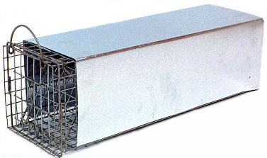 Enclosed Skunk Galvanized Metal Live Animal Trap with 1 x 1 Wire Grid LARGE