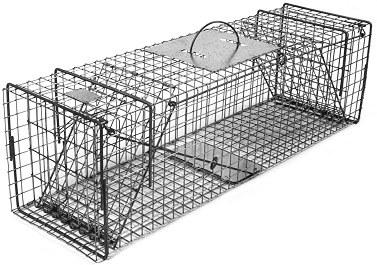 Feral or Domestic Cat / Rabbit Galvanized Metal Live Animal Trap with 1 x 1 Grid & Two Trap Doors THUMBNAIL