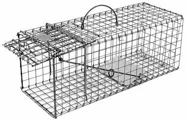 Skunk - Galvanized Metal Collapsible Live Animal Trap with 1 x 1 Wire Grid THUMBNAIL