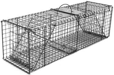 Feral or Domestic Cat/Rabbit Galvanized Metal Collapsible Double Door Live Animal Trap with 1x1 Grid THUMBNAIL