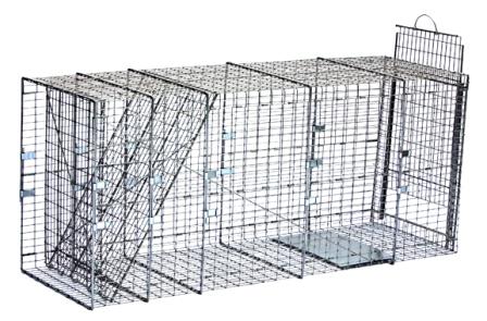 Small Dog / Coyote Galvanized Metal Collapsible Live Animal Trap with 1 x 2 Grid THUMBNAIL