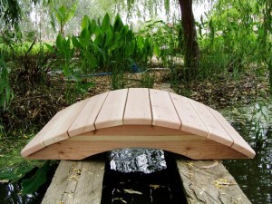 4' Span Hand Made Natural 100% Redwood Bridges For Gardens, Paths, & Ponds LARGE