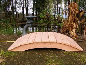 5' Span Hand Made Natural 100% Redwood Bridges For Gardens, Paths, & Ponds MAIN