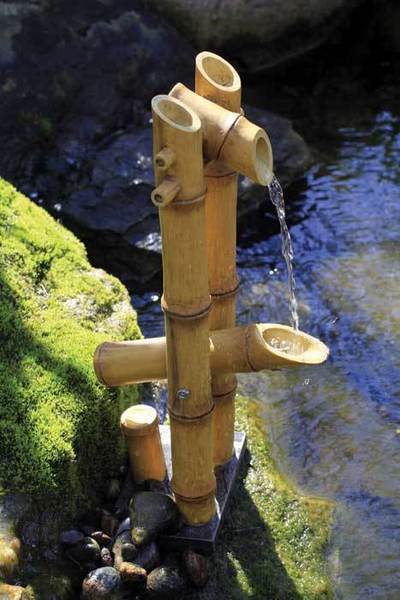 Deer Scarer Bamboo Fountain w/pump for Water Gardens & Ponds THUMBNAIL