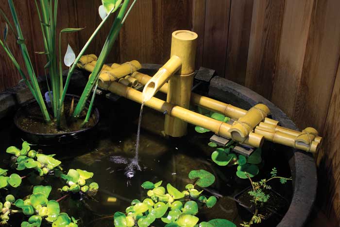 Adjustable Pouring Bamboo Fountain w/pump for Water Gardens & Ponds MAIN