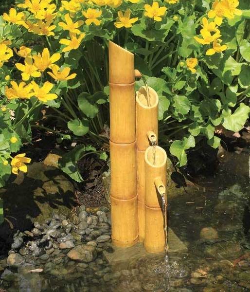 Pouring Three-Tier Bamboo Fountain w/pump for Water Gardens & Ponds LARGE