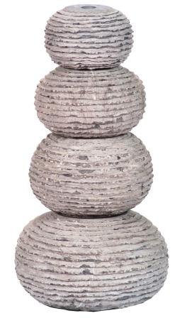 Aquascape - Carved Stone Stacked Balls Fountain for Custom Water Features THUMBNAIL