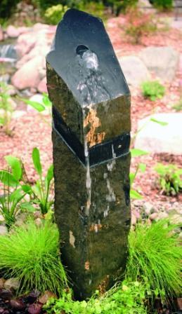 Aquascape - Natural Stone Carved & Polished Basalt Column Fountain for Custom Water Features THUMBNAIL