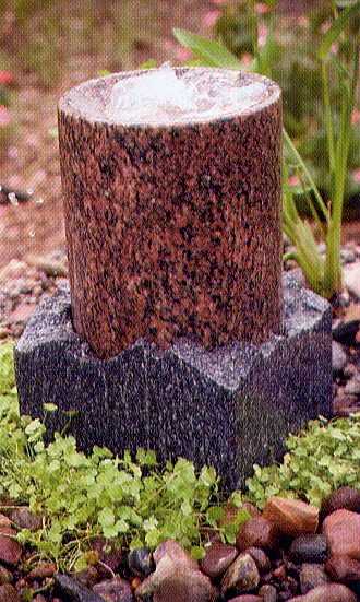 Aquascape - Natural 2- Color Polished Stone Column Bubbler Fountain for Custom Water Features THUMBNAIL