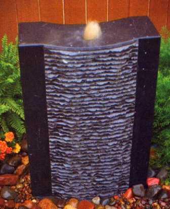 Aquascape - Grooved Natural Black Stone Water Fountain for Custom Water Features THUMBNAIL