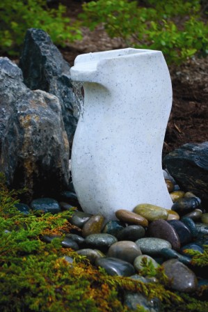 Modern Curved Fountain  - Aquascape Fiberglass Stone Composite MAIN