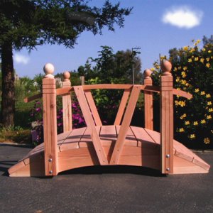 V Series Hand Made Natural 100% Redwood Bridges For Gardens, Paths, & Ponds MAIN