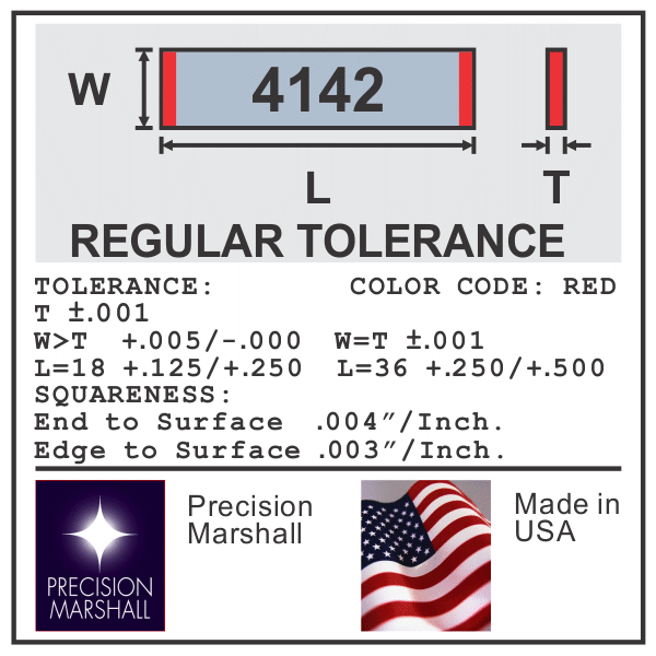 Precision Ground Flat Stock 4142 Steel Prehard Nutec42