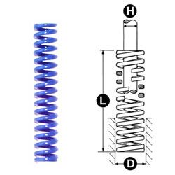 photo and drawing of danly blue round wire die spring MAIN
