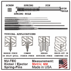Kicker Spring Pin, Nu-Tec Metric : KPM-508 KPM-660 KPM-1040 KPM-1400 KPM-2180 KPM-3760 MAIN