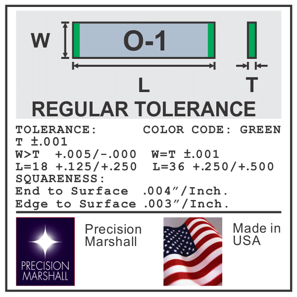 Precision Ground Flat Stock O1 Tool Steel Presco