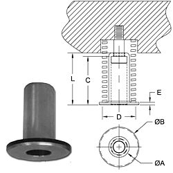 photo and drawing of spring retainer spool MAIN